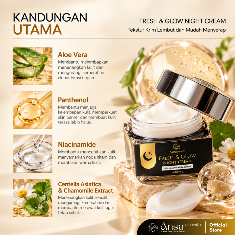 Fresh & Glow Night Cream with Aloe Vera & Panthenol 8.8g