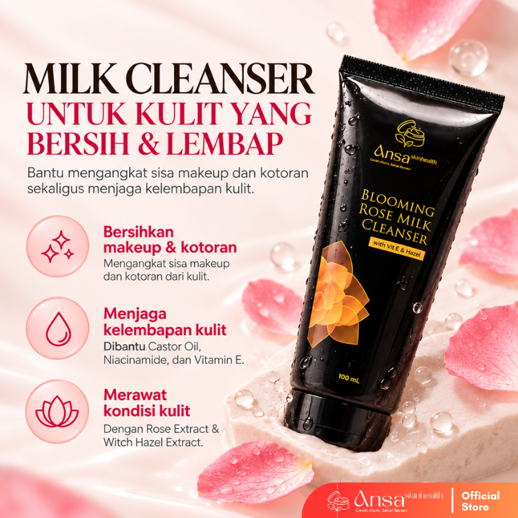 Blooming Rose Milk Cleanser with Vit E & Hazel 100ml